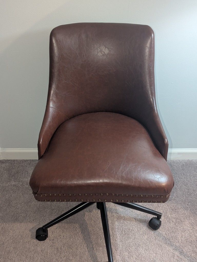 Vegan Leather Office Chair-Brown 