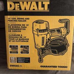 Dewalt DW66C-1 Nail Gun - Pneumatic 15-Degree Coil Corded Siding Nailer  Brand New Unopened Box