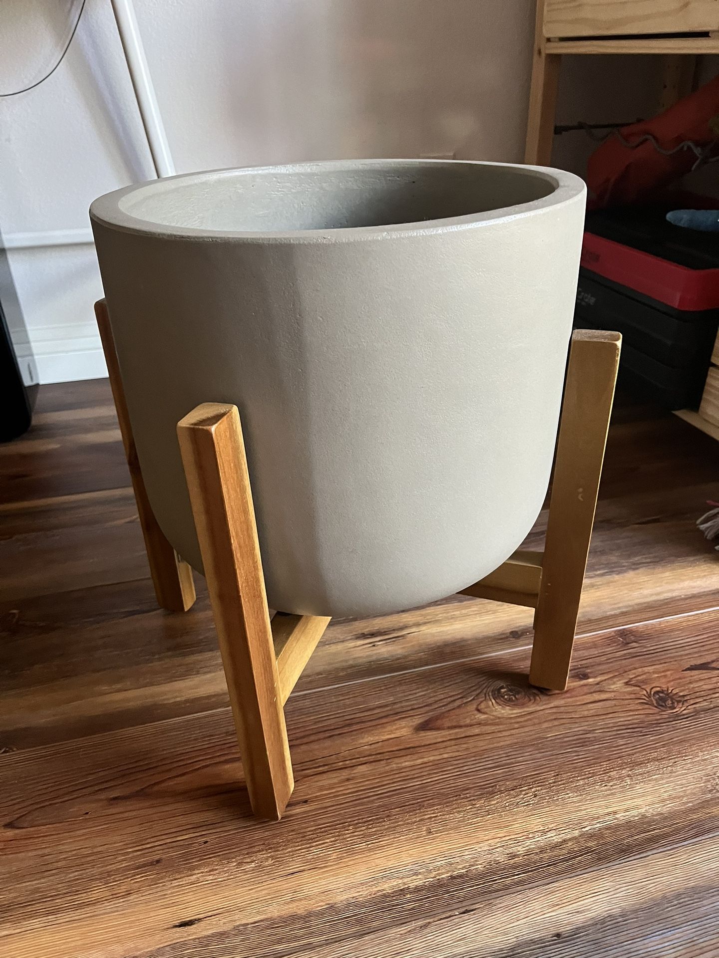 Large Ceramic Floor Planter With Stand