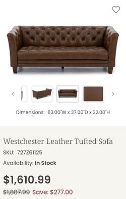 Westchester Leather Tufted Sofa