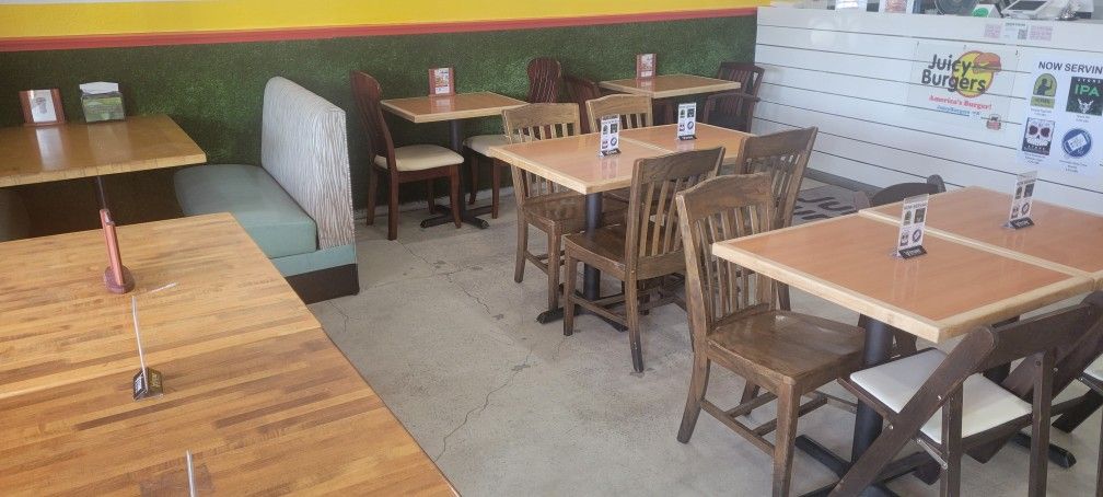 Restaurant tables and chairs
