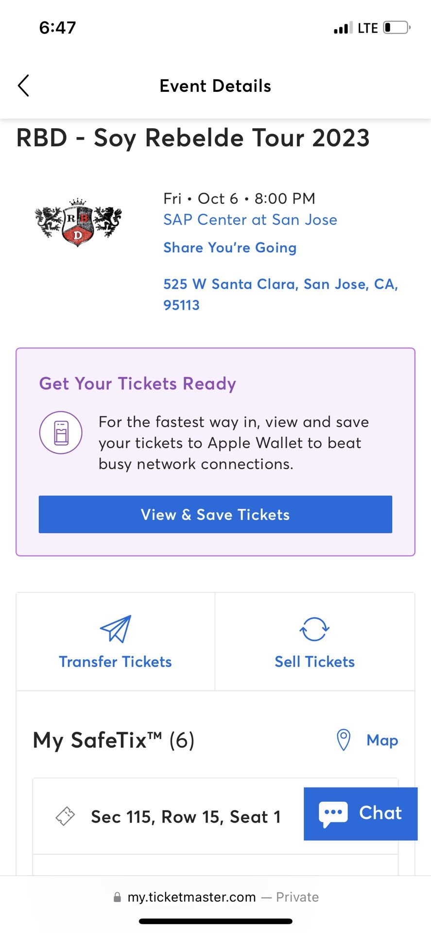 2 RBD Tickets