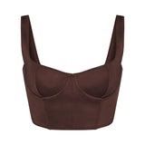 brown Skims Crop Corset Top 