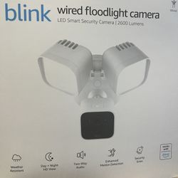NEW Blink Outdoor Wired Floodlight Security Camera HD video 2-way audio - White