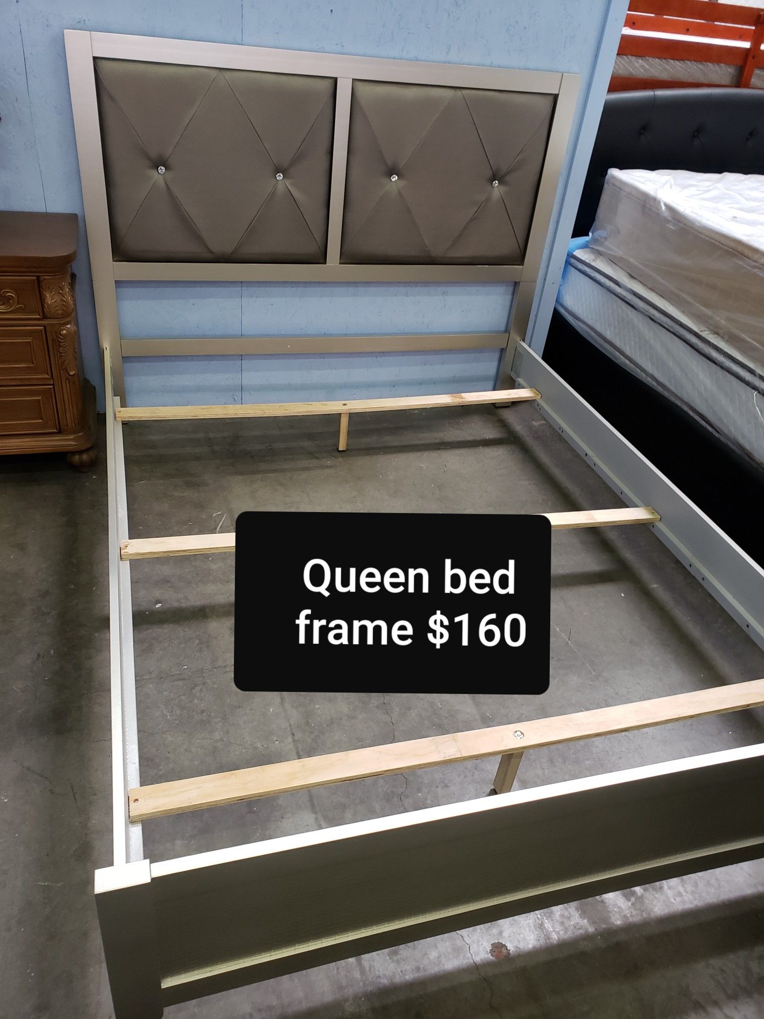 Queen bed frame $160 available today