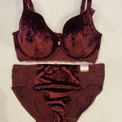 New with Tags $60 Cacique Bra & Panty Set (Bra: 40DDD Panty: 18