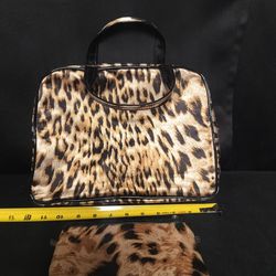 Women's Leopard Makeup Bag With Small Matching Bag