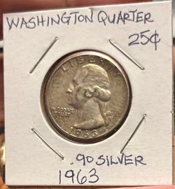 1963 Washington Silver Quarter .90 Silver
