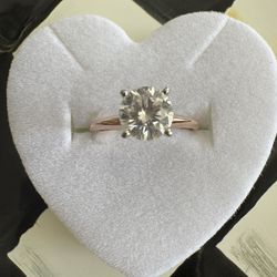 14 Karat Rose Gold, Moissanite Solitaire Ring