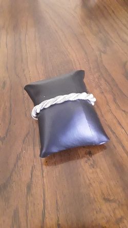 925 Sterling Silver, Twisted Metal,Ball End Open Adjustable Bangle