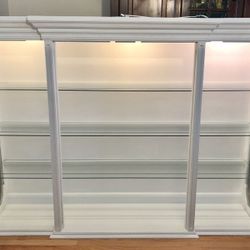 Large White French Provincial Lighted Hutch Bookshelf Storage Unit