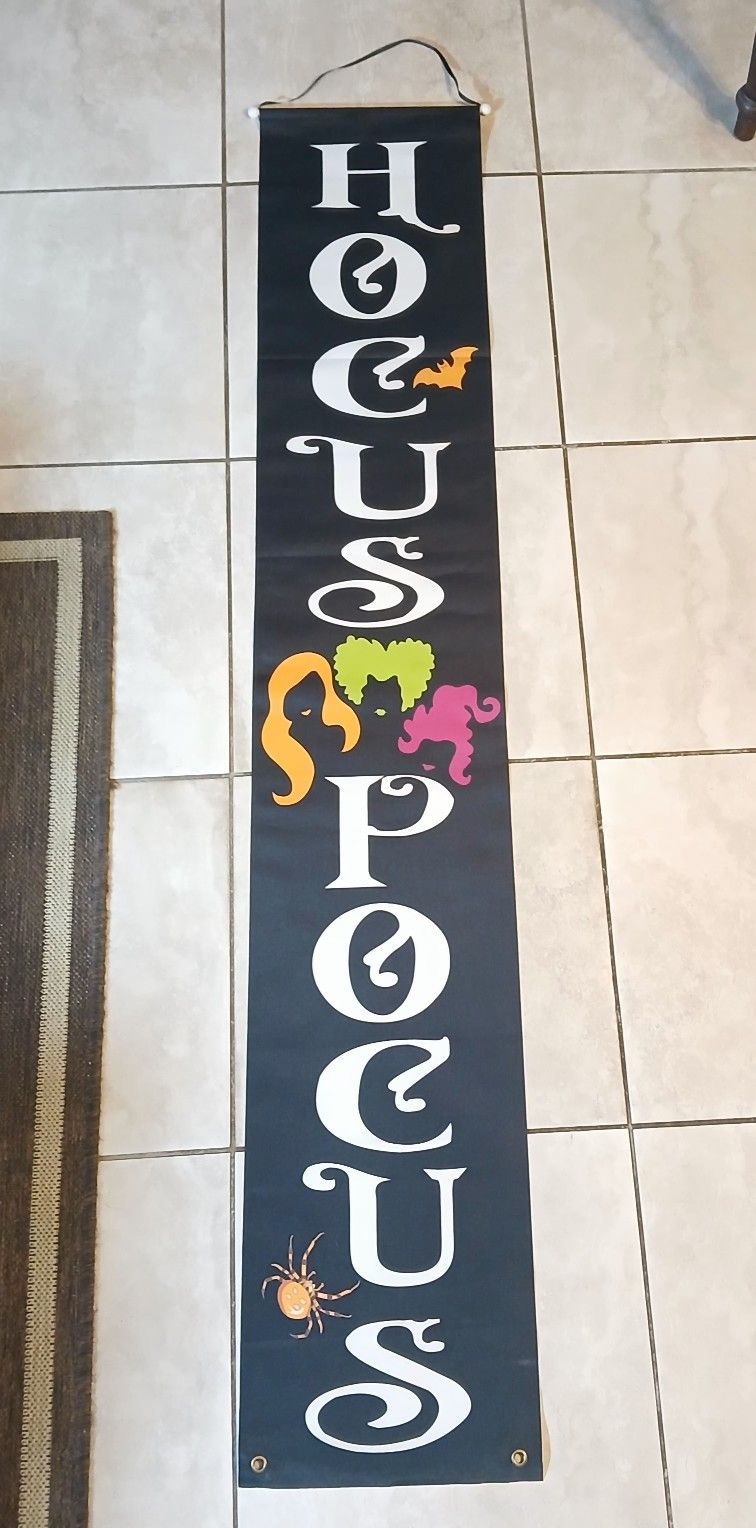 Halloween Decoration Hocus Pocus Witches Hanging Banner 6 Ft Indoor Outdoor