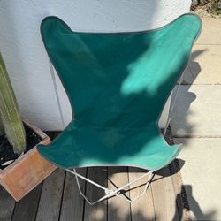 Butterfly Chair Green Canvas Foldable Outdoors Camping (Silver Lake)