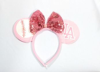 Pinks inspired Minnie Mouse headband double padded