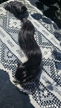 Human Hair Extension 16" Dark Brown 7pcs Clip On