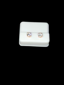 Rose Gold Over .925 Silver Moissinate Earrings.