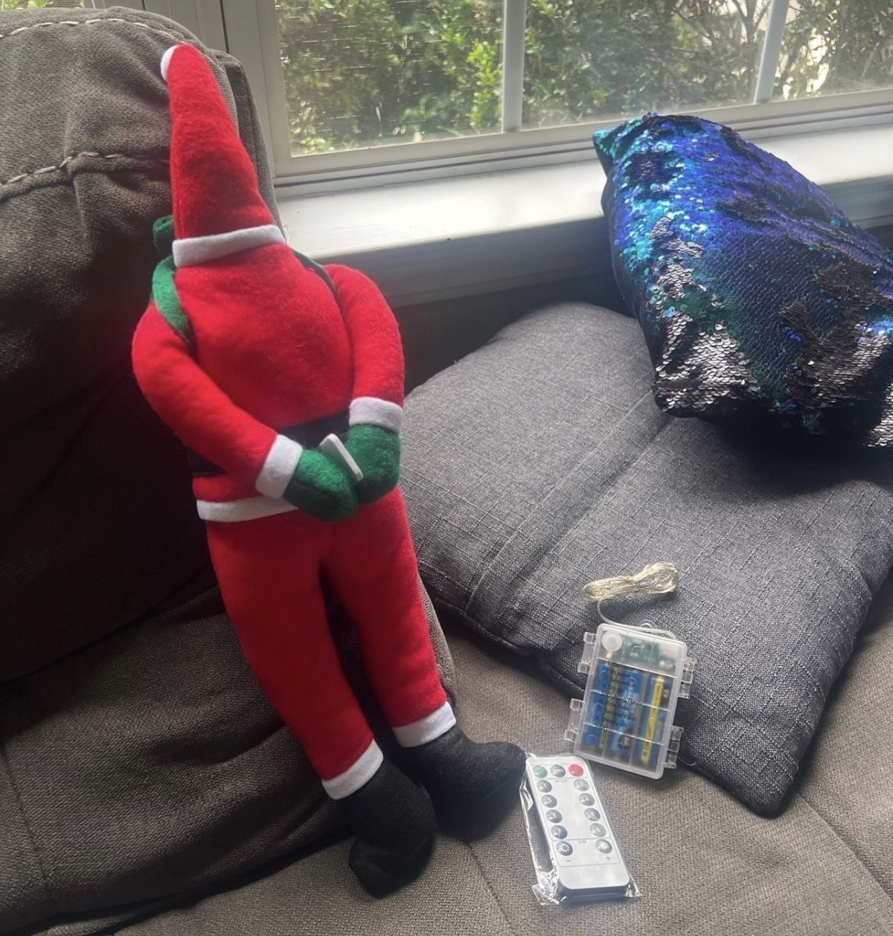 19 inches santa Plush with LED changing light with controller