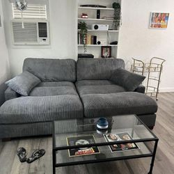 Grey Corduroy Couch