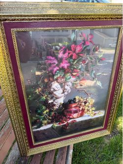 Large gold frame painting