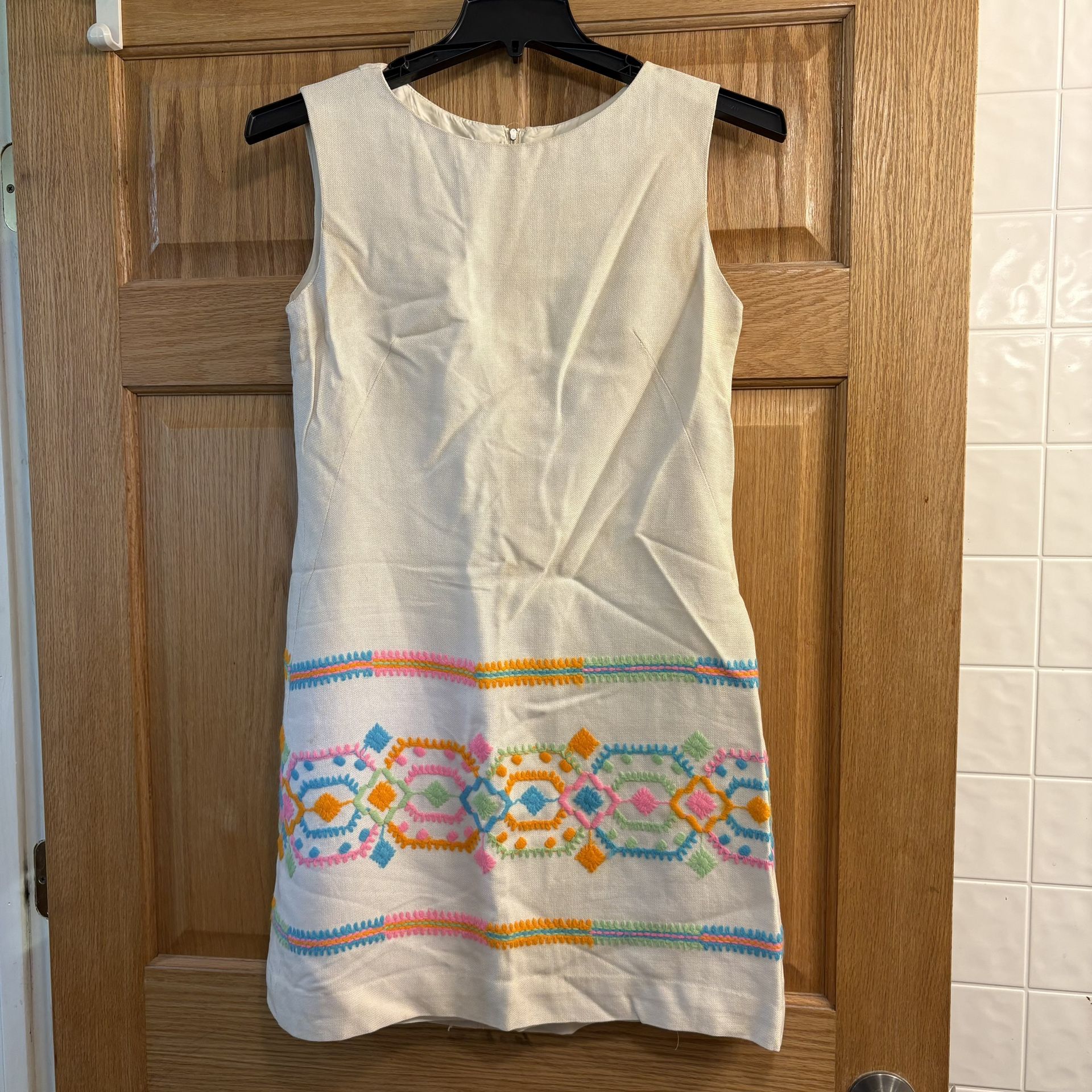 1960’s 60’s Alex Coleman California Shift Dress w/ Embroidered Design Women’s 12