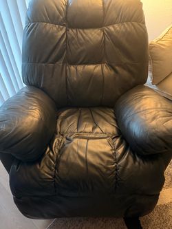 Reclining Black Leather Chair