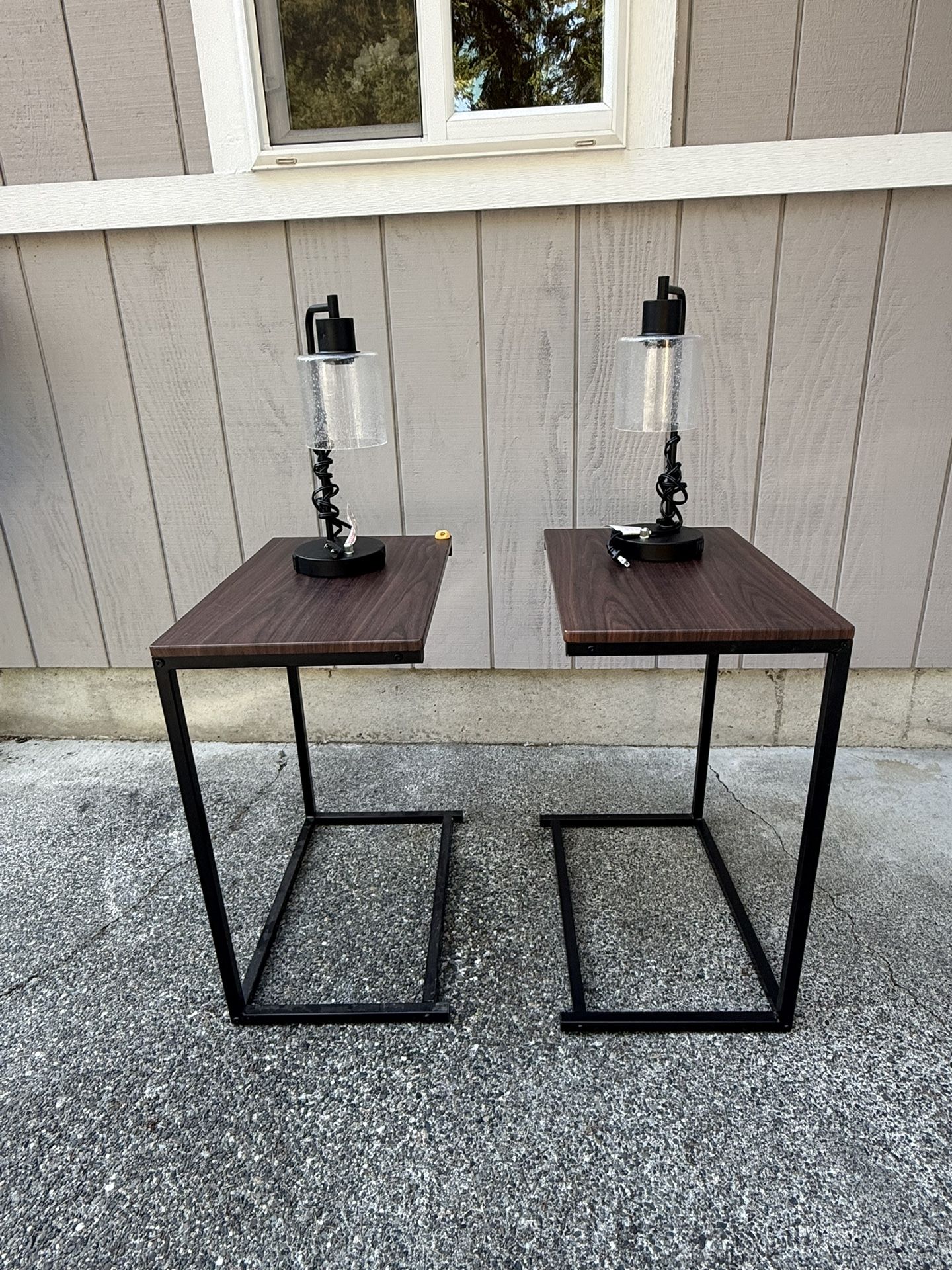 Side Table Set with Lamps