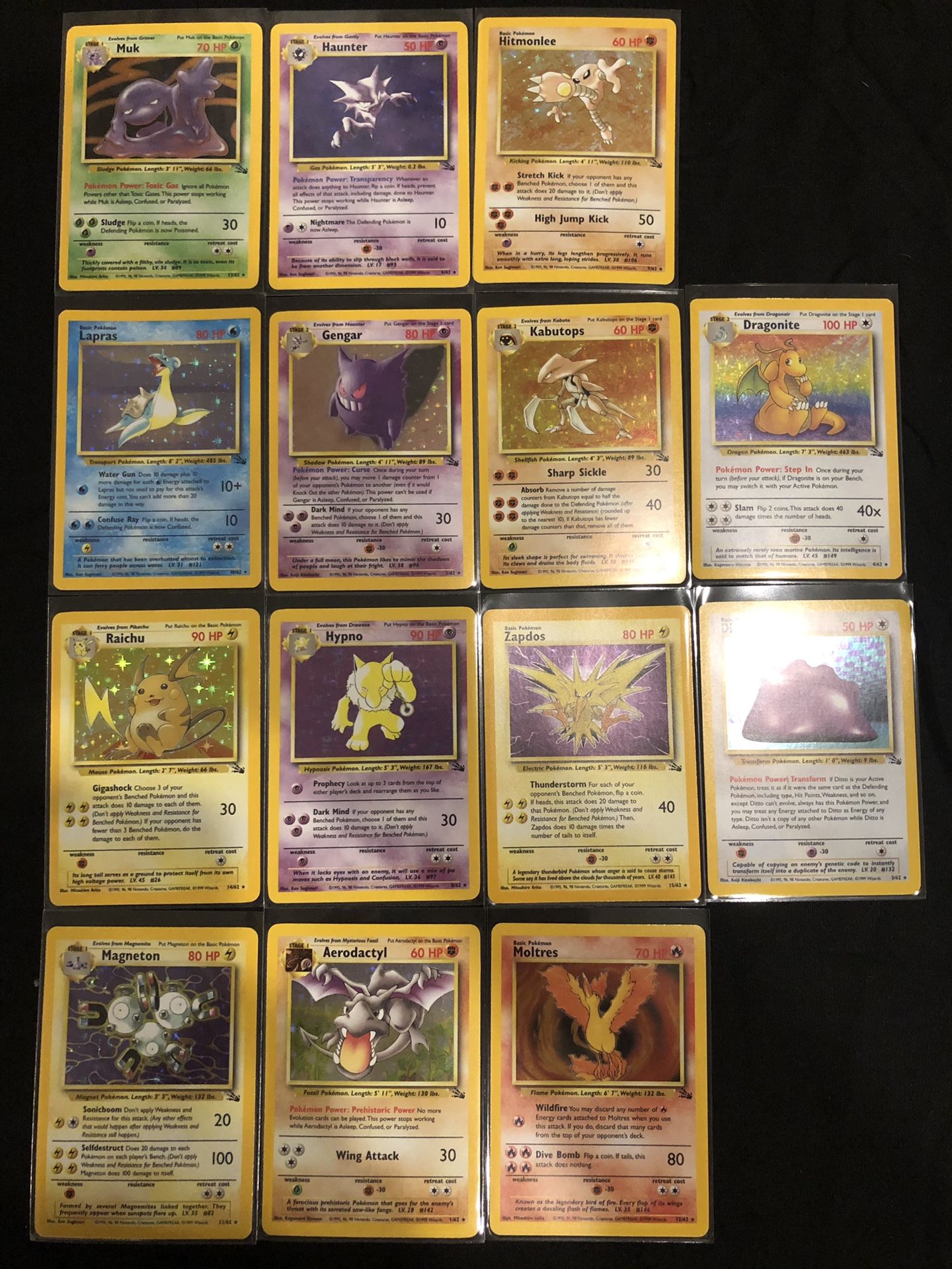 Pokemon Cards - Fossil - Holo / Non-Holo Rare Collection (Near Complete Collection)