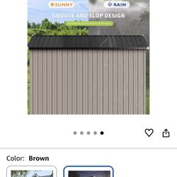 Aoxun 10 x 8 ft Outdoor Storage Shed with Large Double Hinged Door, Garden Shed with Lockable Door and Sloped Roof, Metal Outdoor Storage Sheds for Ga