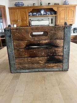 Vintage wood metal crate