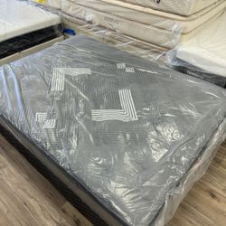 Queen Cotton Top Firm Mattress $199/ $299 With Box Springs Foundation 