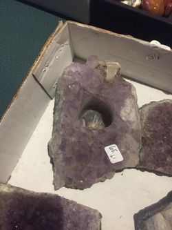 Amethyst candle holders