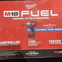 M18 FUEL ONE-KEY 18V Li-Ion Brushless Cordless 1/2 in. Ext Anvil Controlled Torque Impact Wrench w/Resistant Batteries