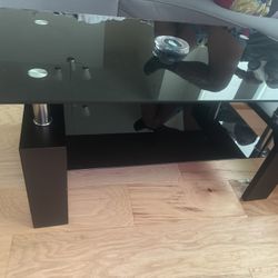 Black Glass Living Room Coffee Table 