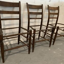 (4) Vintage Ladder Back Chairs
