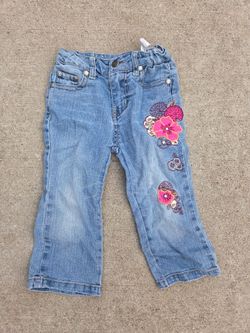 Cherokee Girls Floral Embroidered Light Wash Jeans