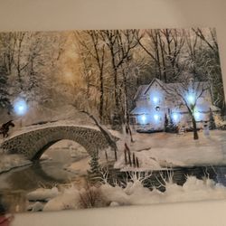 Canvas Christmas Winter Hause  Led  From Signature 