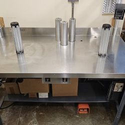 Label rewind inspection table