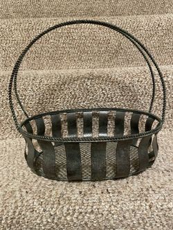 Metal Basket dark Grey Metallic Finish 1ft Tall 