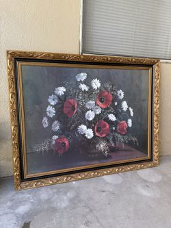 Vintage Poppy Gift Of Flowers Print 30x40