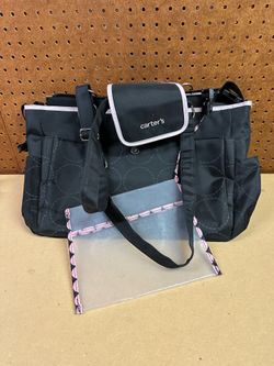 Carter’s Diaper Bag Black Pink Baby Organizer Tote