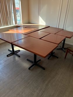 Dining wood tables with chairs