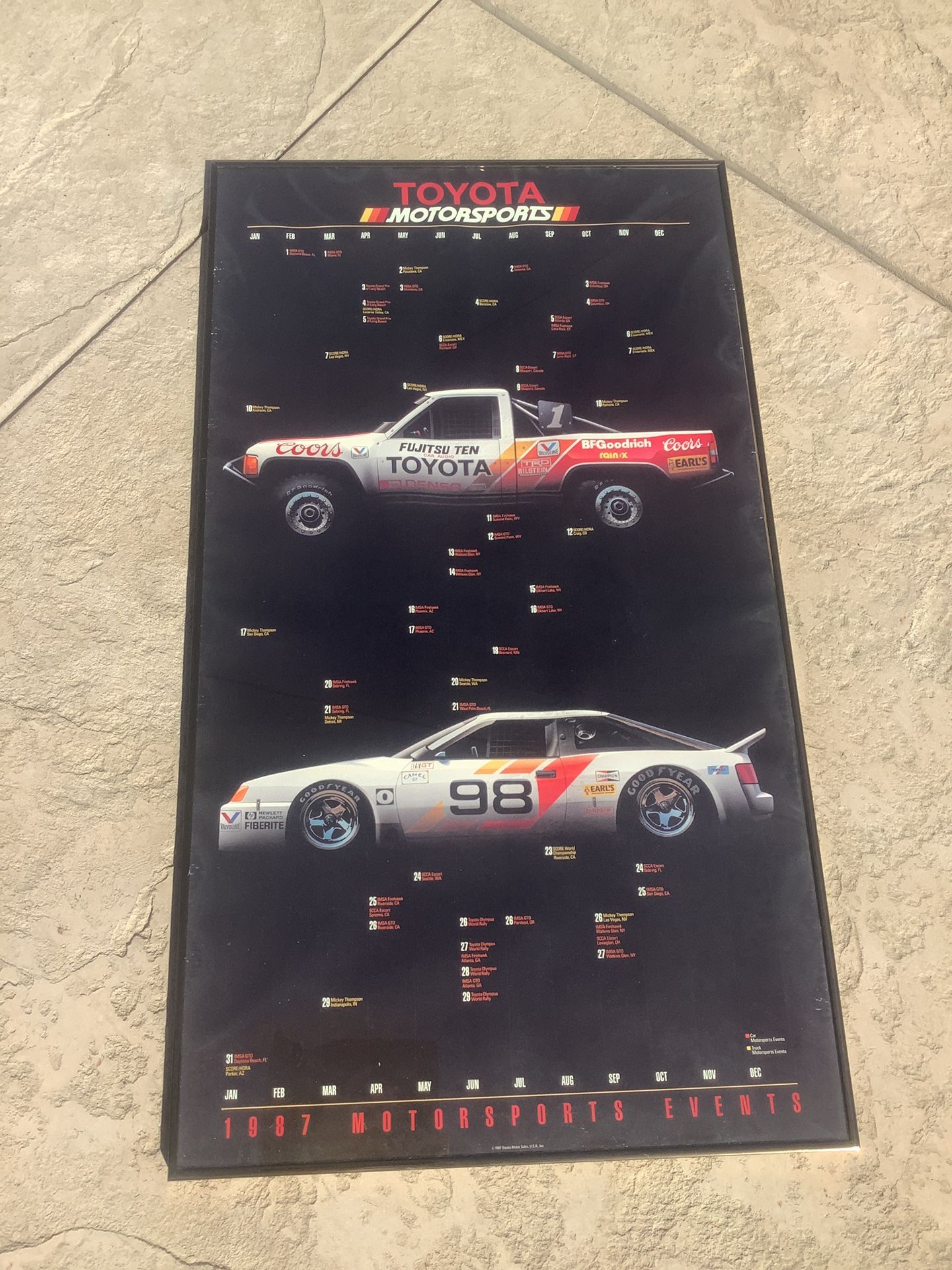 Toyota Motorsports 1987 Framed Poster 40x22in
