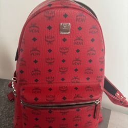 Red Mcm Backpack 