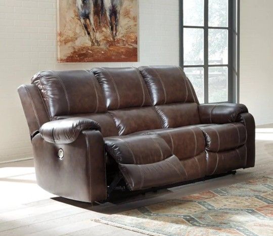 Rackingburg Mahogany Power Reclining Sofa