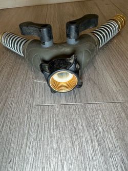 Heavy Duty 2-Way Garden Hose Splitter Y Connector with Shut-Off Valves