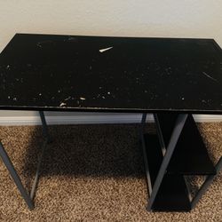 Computer Desk with Shelves And Canon Printer