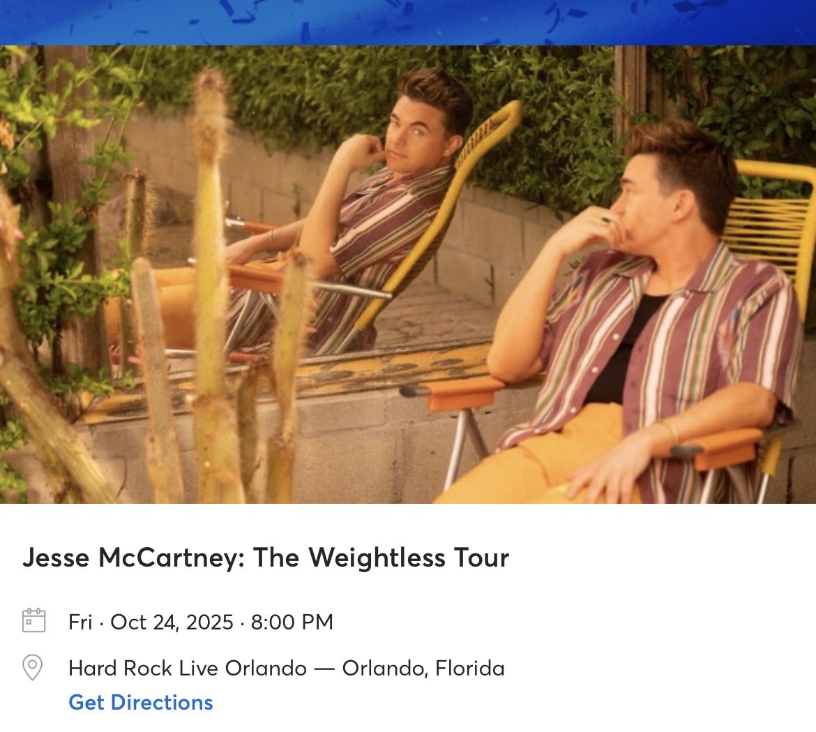 Jesse McCartney Floor Tickets