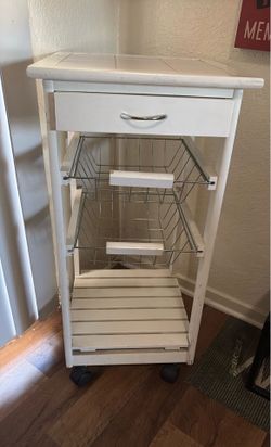 Kitchen storage cart & 3 TV Trays