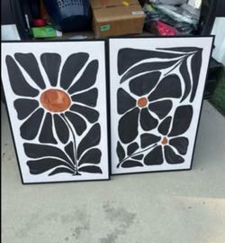 24x36 (2) Boho Floral Wall Art
