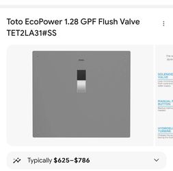 Toto EcoPower 1.28 GPF Flush Valve TET2LA31#SS